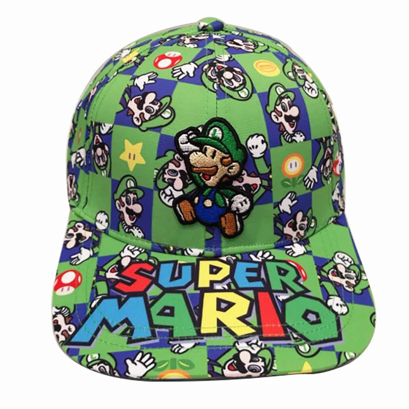 Игры Super Mario Bros, модные бейсболки в стиле хип-хоп, мультяшная Бейсболка унисекс, хлопковая бейсболка, Кепка от солнца, Регулируемая Кепка для гольфа s