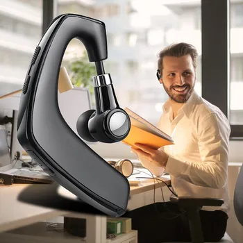 

Wireless Bluetooth Noise Cancelling Trucker Headset Earpiece Earbud For Driving Fashion Sports Multi-function Big Battery Double