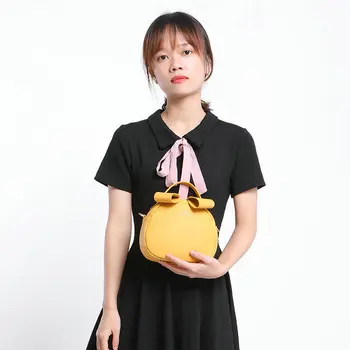 

Female Bag 2019 New Korean version Small round Bag Fashion Simple Women PU Bag Portable Crossbody Shoulder Bags Lady Solid color
