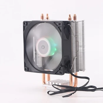 

9Cm 2 Heat Pipe 4Pin Single Fan With Light CPU Fan Cpu Heatsink For Intel 775/1150/1155/1156/1366 For Adm All