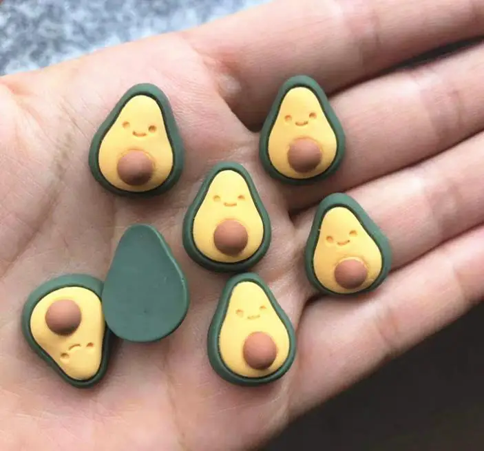 10 шт./партия, Новые креативные DIY резиновая накладка, милые статуэтки ручной работы авокадо, игрушка для хранения волос, аксессуары, детские игрушки, подарок