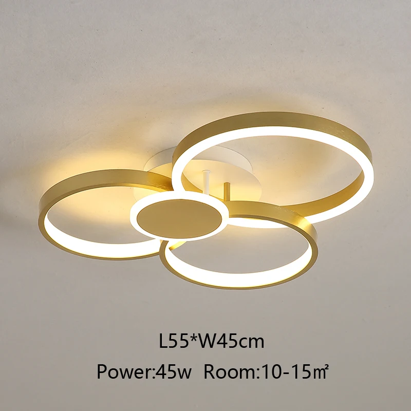 L55xW45cm Современные светодиодные потолочные лампы алюминиевый+ акриловый потолочный светильник для спальни столовой гостиной поверхностного монтажа светодиодный потолочный светильник - Цвет корпуса: L55xW45cm