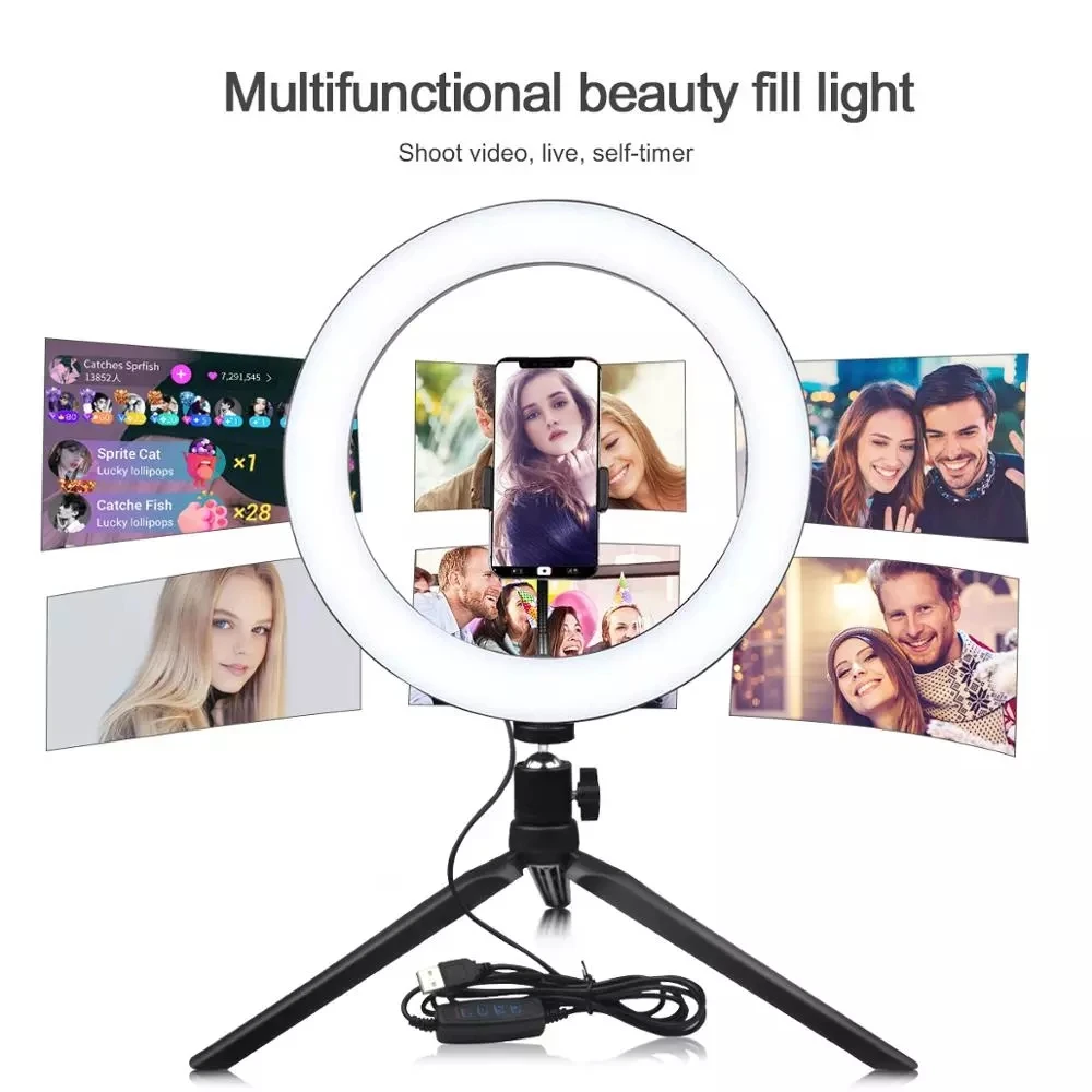 

TikTok 14inch Dimmable LED Selfie Ring Light Vlog Blogger Video Live Makeup Table Lamp Phone Photography Fill Light Night Light