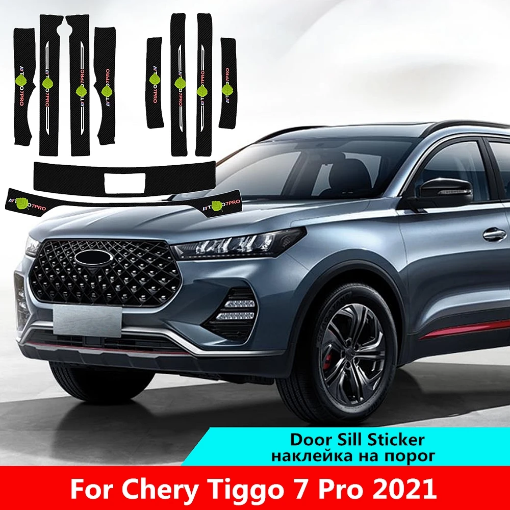 

Автомобильная накладка на дверь, задний бампер из углеродного волокна для Chery Tiggo 7 Pro 2021, водонепроницаемые аксессуары