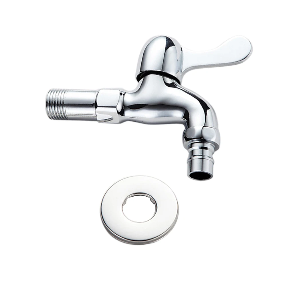 Brass Chrome Plated Washing Machine Wall Mounted Bathroom Kitchen Faucet Tap