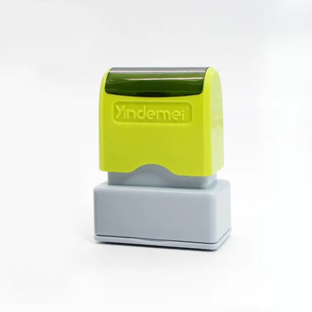 Custom Teacher Name Ink Stamp Signature Calligraphy Selfing-Inking Personalized Letter Stamp For School Student Child Cloths yellow shell