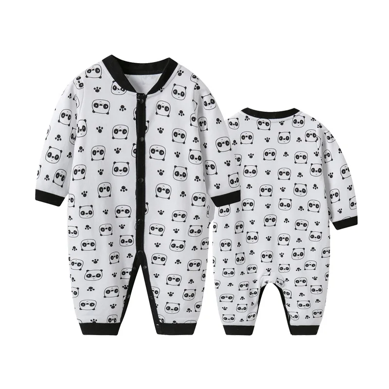 

2019 Tolo Rabbit Autumn New Style Children Full Printed Panda Long-sleeve Jumpsuit 0-3 Years Old Baby Pure Cotton Jumpsuit.