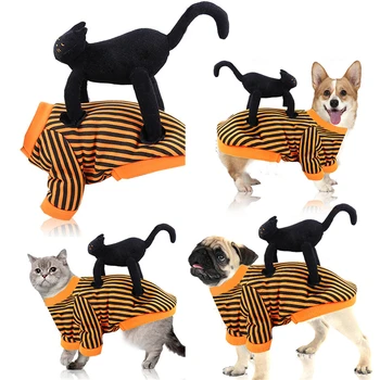 

Cute Dog Sweatshirt Halloween Bat Wings Cat Kitten Decoration Cloth Lovely Puppy Blouse For Small Medium Large Pet Winter Coats