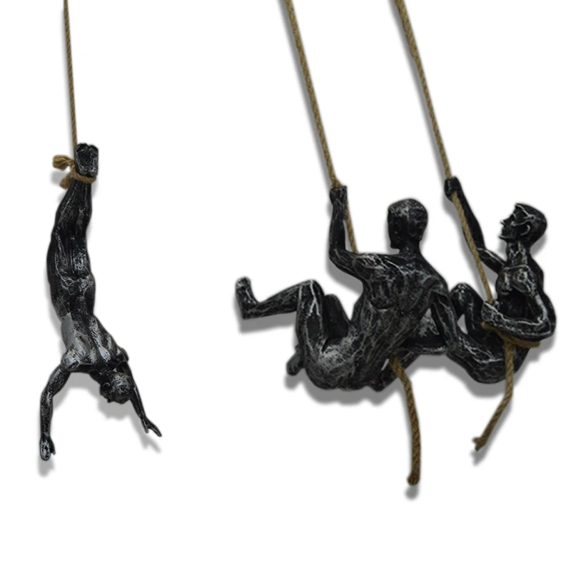 Creative Retro Rock Climbing Figures Resin Sculpture Wall Decorations Pendant Statue Living Room |