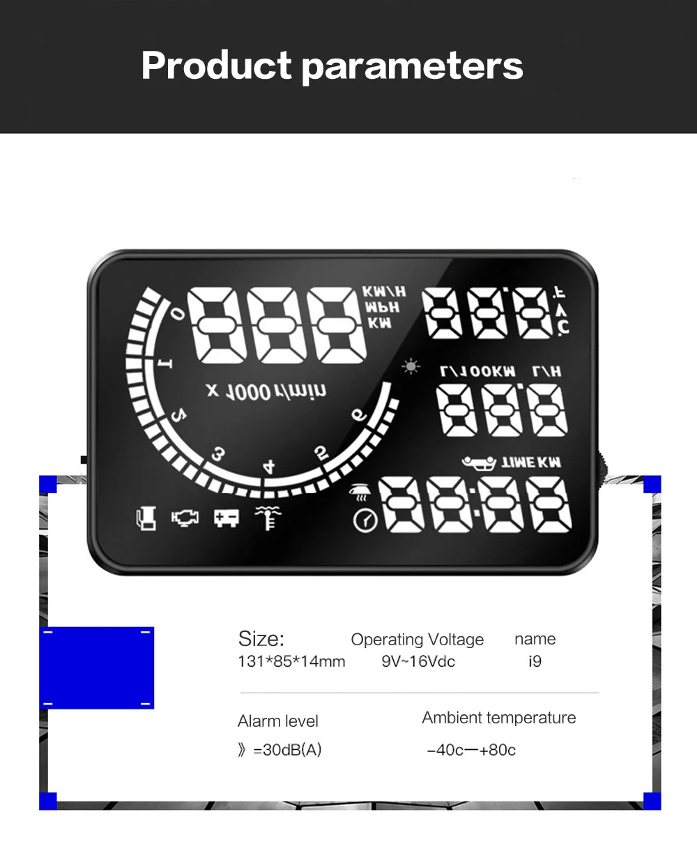 DHKEJI HUD Автомобильный дисплей OBD скорость оборотов в минуту измеритель температуры воды проектор заднего хода