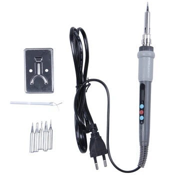 

Eu Plug Temperature Adjustable Electric Soldering Iron Solder Station Repair Tools With 5Pcs Tips Ceramic Heating