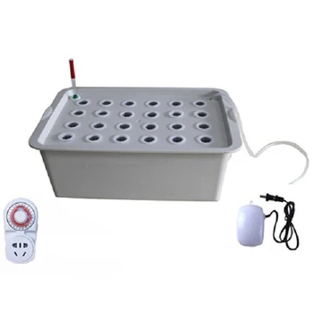 

US Plug ,24 Hole Hydroponic Noodle Hydroponic (with Timer) Gardening Flower Pot Indoor Cultivation Box Planting Kit