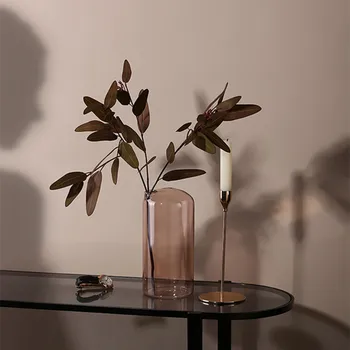 

Home decoration Transparent brown chimney glass vase desktop display creative glass floret bottle bouteille en verre