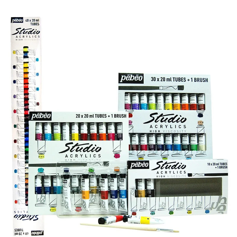 10/20/30/40 Colors 20ML Tube Pebeo Professional Oil Colors Paint for Artist Drawing Acrylic Painting Color Art Supplies Nail Art