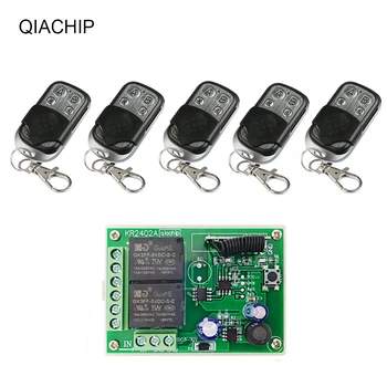 

QIACHIP 433Mhz DC 5-30V 2CH Relay Receiver Module Universal Wireless Remote Control Switch + RF Remote Transmitter 24V Led Light