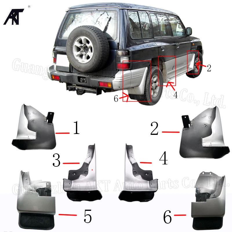 Для Mitsubishi Pajero II 1998-2004 V33 спереди и сзади литой автомобиль брызговики крыло