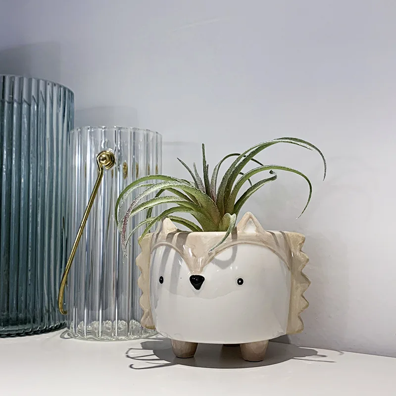 Pot De Fleur En Ceramique Succulente De Dessin Anime Mignon Herisson Lapin Chiot Petit Animal Pot De Fleur Creatif Decoration De Bureau De Chambre A Coucher Aliexpress