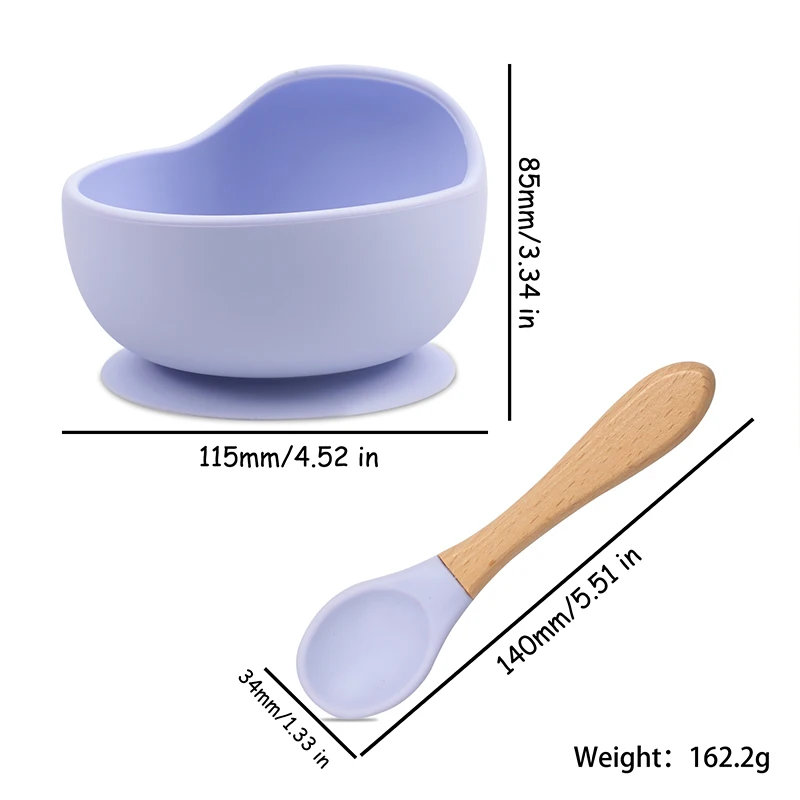 Baby Silicone Dishes Dining Plate Bowl Tableware Spoon Food Dinnerware For Kids Suction Cup Fixing BPA Free Feeding Dinner Bowls