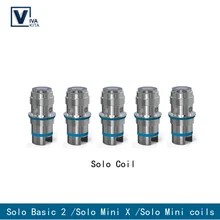 Vaptio Solo Coil atomizer head Vape replacement coils for Solo Basic 2 /Solo Mini /Solo Mini X Kit 0.5ohm Silver 5 pcs/pack