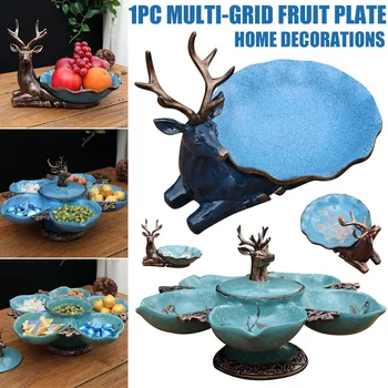 

Exquisite Durable Multi-Grid Fruit Candy Plate Resin Craft Table Home Decoration QP2