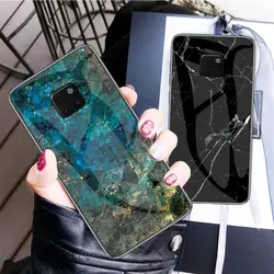 Роскошный чехол из закаленного стекла с градиентом мрамора для huawei mate 20 20 Pro P30 P30 Pro противоударный защитный чехол