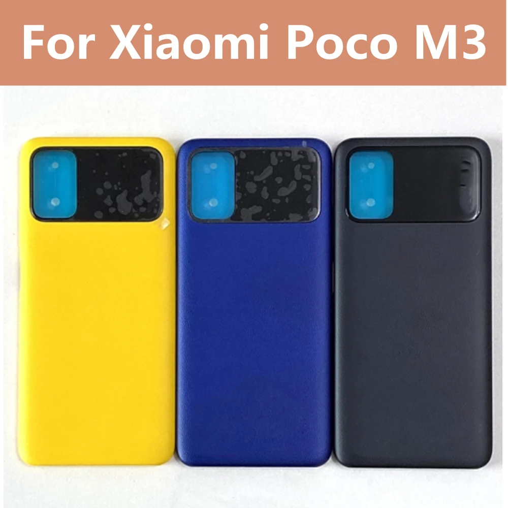 

Battery Cover for Xiaomi Poco M3, Back Glass Rear Door Housing Case, POCO M3 Back Panel, 6.53"