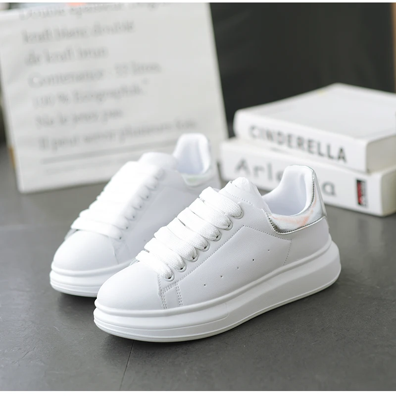 New Designer Wedges White Shoes Female Platform Sneakers Men Tenis Feminino Casual Female Man Shoes Leather Shoes