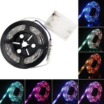 

LED Strip Lights SMD 5050 RGB 60 LED Waterproof IP65 LEDStrip Rope Light with Battery Box for Christmas Holiday Festival Part