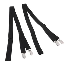 1 пара, мужская рубашка, подвязки, прямые подвязки, эластичные, регулируемые, металлические зажимы, подтяжки, подтяжки, мужские, деловые Подвязки для рубашек