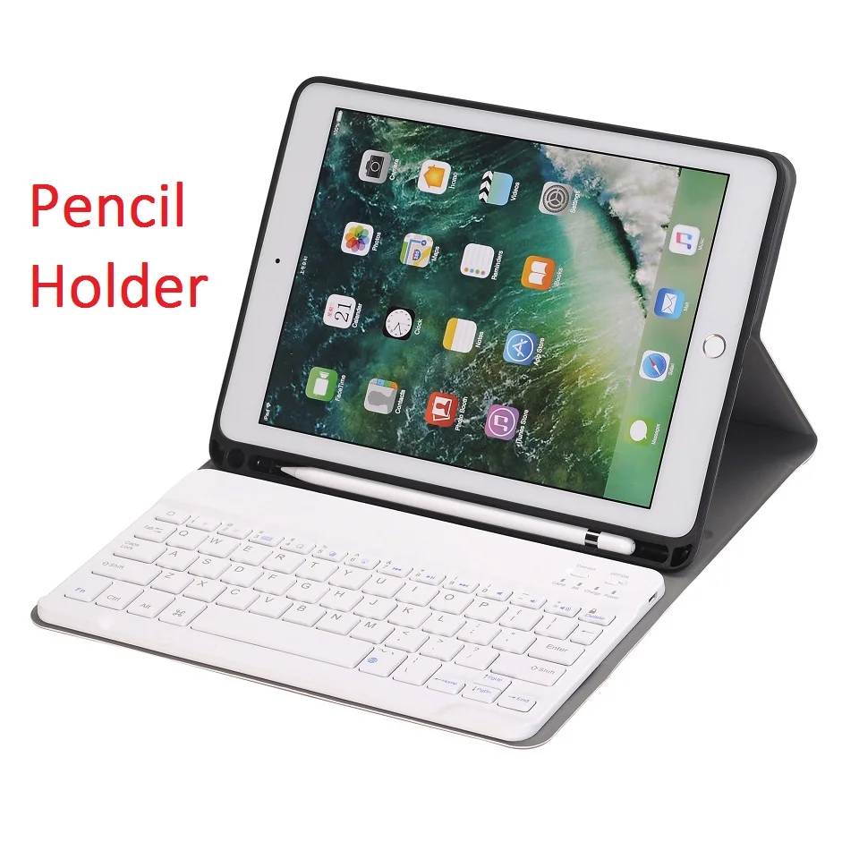  Slim Coque for Apple New iPad 7th 10.2 2019 Case with Keyboard A2198 A2232 Bluetooth Wireless Stand