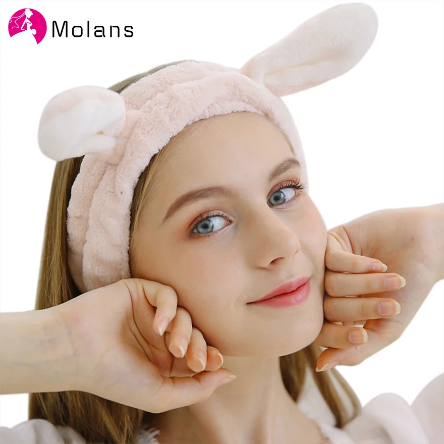 Женские бандана из кораллового флиса Molans, мягкая эластичная лента для волос для спа ванны и душа|Женские аксессуары для волос| | АлиЭкспресс