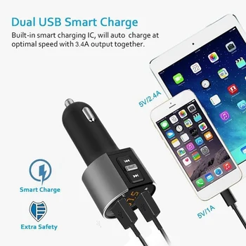 

Bluetooth FM Transmitter Wireless Bluetooth FM Radio Adapter Music Player 12V 24V Wireless Bluetooth FM Transmitter