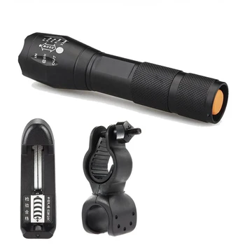 

10000 LM Zoom T6 Lamp Camping LED 5 Modes Portable Torch Camping & Battery Charger & Clip