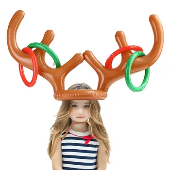 

Inflatable Reindeer Christmas Gifts Hat Antler Ring Toss Holiday Party Game Toys Drop Shipping For Festive Party