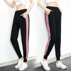 Женские спортивные штаны, летние корейские свободные штаны для студентов, размер, для похудения, быстросохнущие спортивные женские