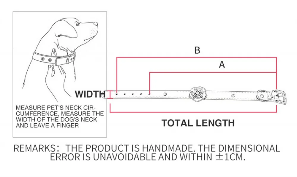 Rhinestone Rose Pet Dog Collars Adjustable PU Leather Puppy Cat Collar Necklace For Small Medium Big Dogs Leash XS-L