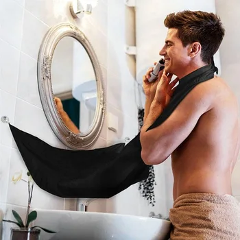 

New Men Beard Shaving Apron Towel Bathroom Keep Tiny Beard Cleaning Apron Beard Storage Cloth Waterproof Floral Cloth Dropship