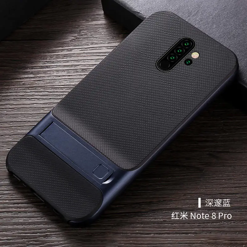 Black deep blue Кронштейн для Xiaomi Redmi Note 8 Pro чехол для телефона Роскошный тонкий чехол на заднюю панель телефона для Funda Redmi Note 7 Чехол Redmi Note 7 Pro 7S 6 Pro - Цвет: Black deep blue
