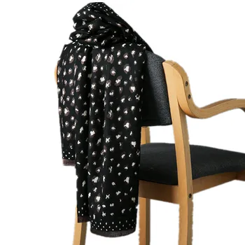 

2020 Pink Leopard Scarf for Women High Quality Cashmere Gray Female Winter Ponch Thick Pashmina Wool Shawl Black Ladies Scarves
