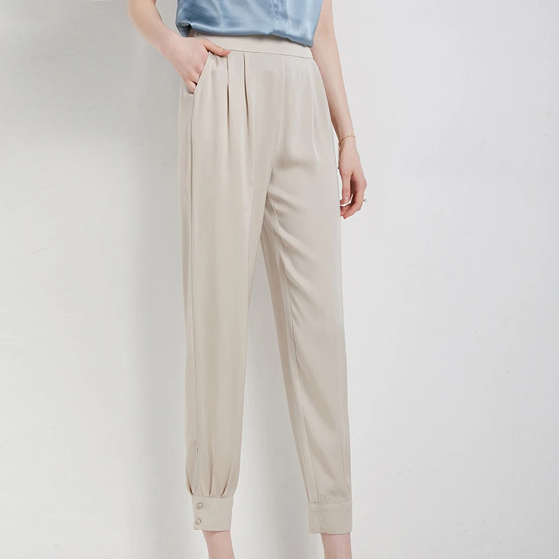 high waisted slim pants