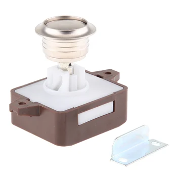 

1 Unit Push Keyless Button Lock For Caravan RV Wardrobe Brown