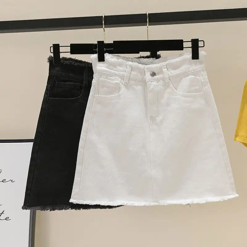 black short jean skirt