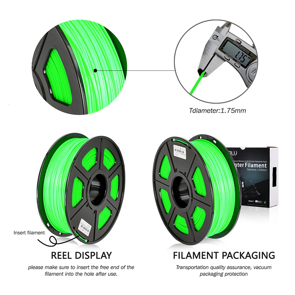 SUNLU 1,75 мм PLA Филамент 1 кг Пластик PLA Филамент для 3D-принтера точность измерения+/-0,02 3d расходный материал для печати материал