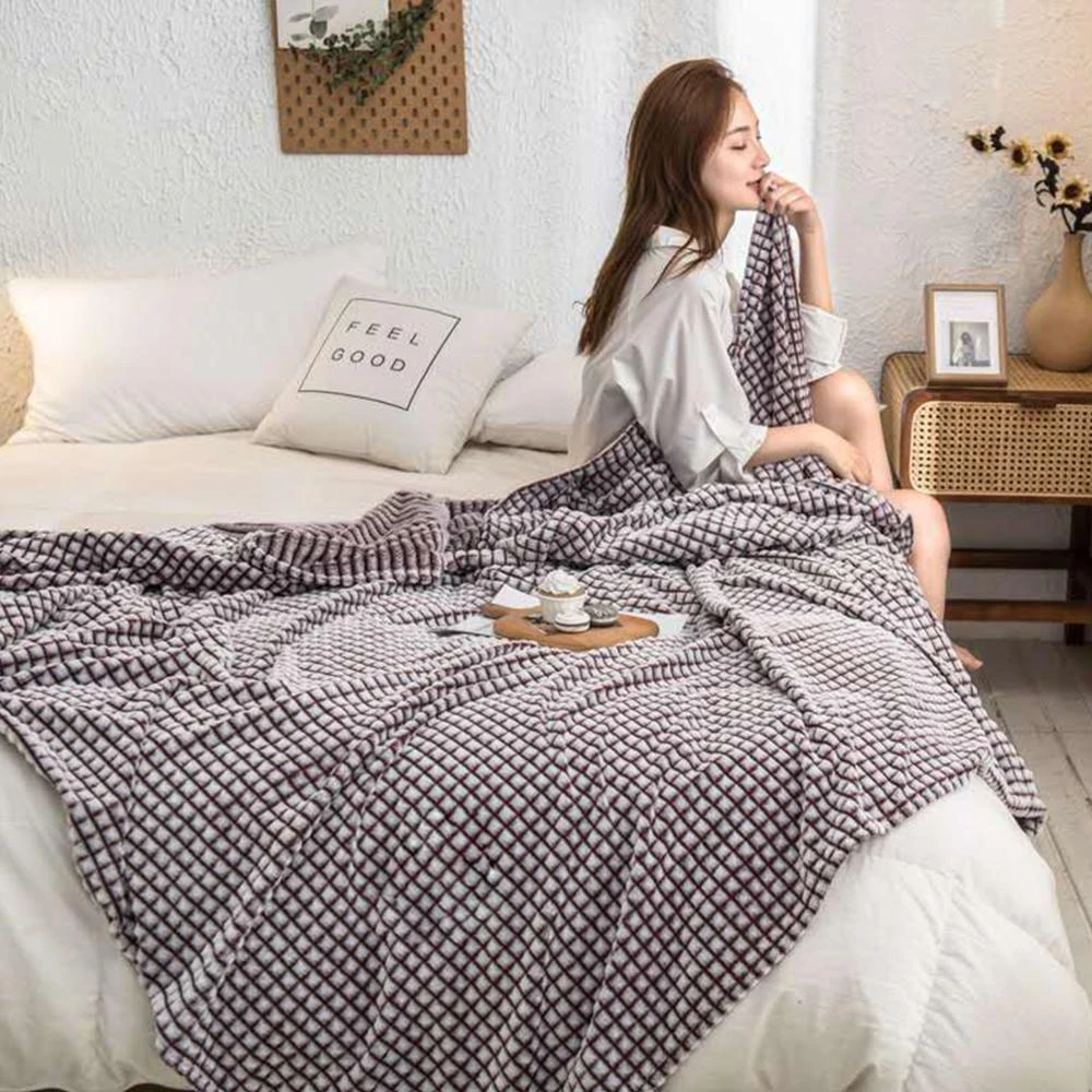 Blankets for Beds Soft Warm Flannel Blanket On the Bed Thickness Throw Blanket