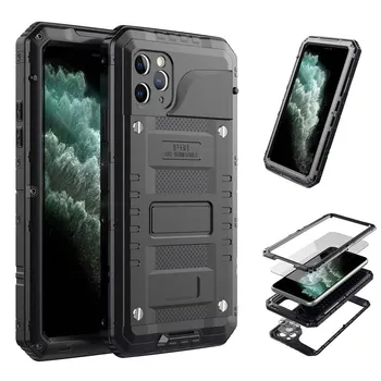 

Armor Waterproof Shockproof Metal Case + Silicone Protective For iPhone X XR XS Max 8 7 6 6S Plus 11Pro 11 11ProMax Case KS0560