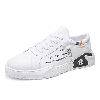 

Man's Sneakers 2020 Spring Vulcanized Shoes Men Leather Sneakers White Shoes Boys Student School Shoes Casual Sneakers