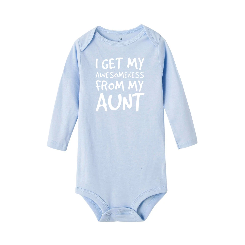 Детские боди с милым принтом «I Get My Awesomeness», с длинными рукавами, Ropa Babe, Зимние Боди, комбинезон для малышей - Цвет: RF06-LRPLB-