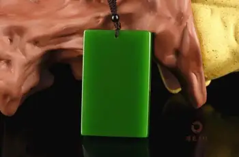 

LETSFUN Fine Jewelry Natural Green Hand-carved Chinese Hetian Jade Brand Pendant + Rope Necklace Free Shipping