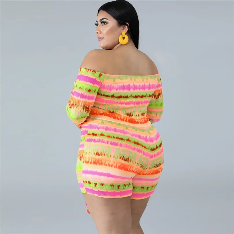Большой размер, XL-4XL, зимний женский комбинезон с вырезом-лодочкой, с длинным рукавом, полосатый принт, с поясом, Облегающий комбинезон, сексуальный клубный комбинезон J5067