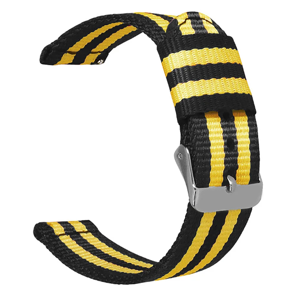 Black yellow Универсальный 18 мм 20 мм 22 мм ремешок для часов Garmin Fenix6 pro Wirststrap быстросъемный нейлоновый ремешок для часов samsung Gear2 R380 ремень - Цвет: Black yellow